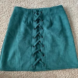 Green Tie Up Skirt